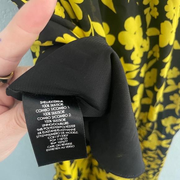 Alice and Olivia High Low Skirt Yellow and black floral size 4 - Picture 6 of 7